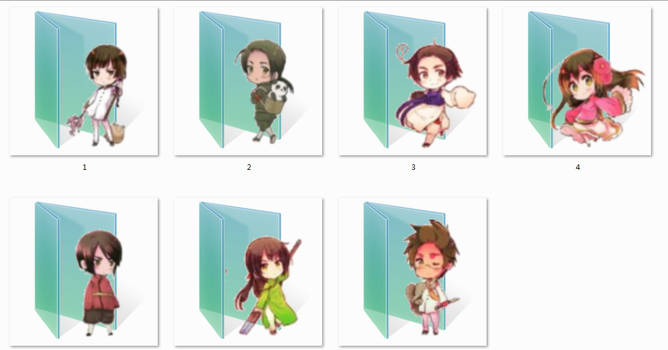 Hetalia Asian Coutries Folder Icons