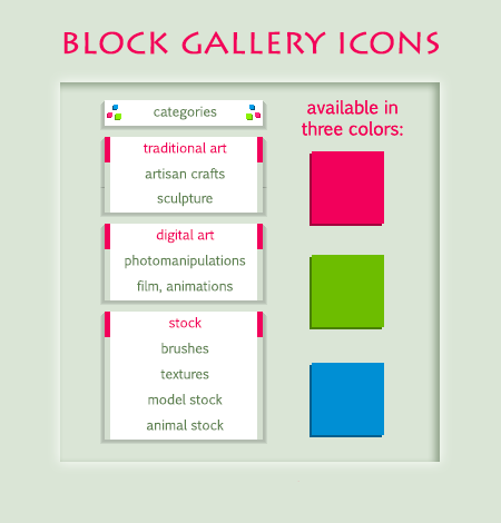 Block Gallery Icons, Sub-subfolder Look