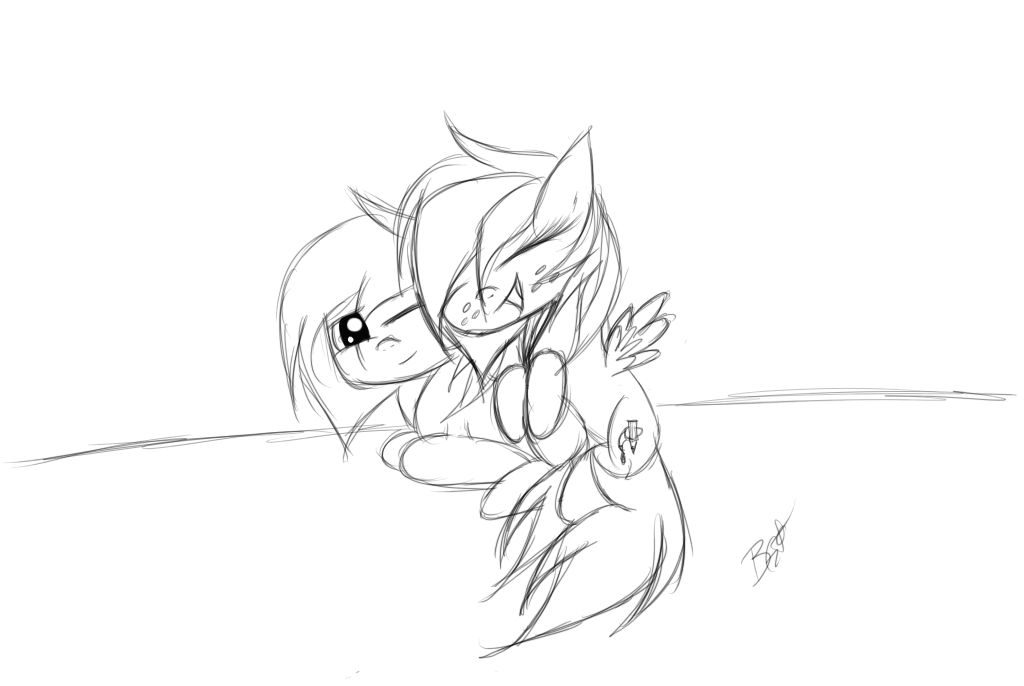 Moondust and I Sketch by derpy11 on DeviantArt
