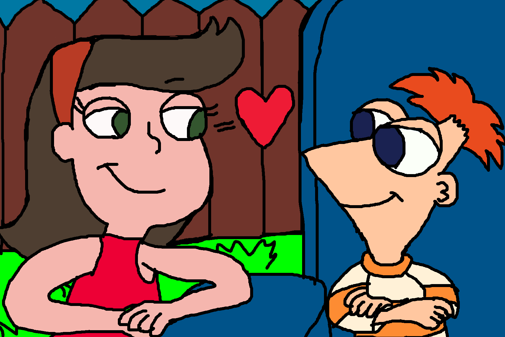 Adyson Flirting with Phineas by bigpurplemuppet99 on DeviantArt