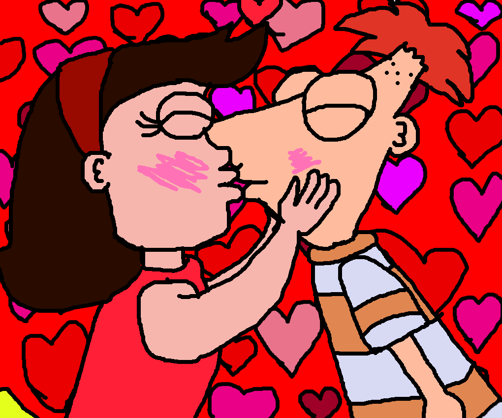 Adyson kisses Phineas by bigpurplemuppet99 on DeviantArt