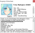 Trina Wylington HQ Demo Voicebank Download by Starlight-Enterprise