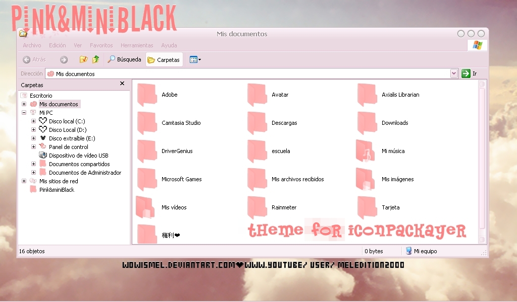 PinkMiniBlack Tema Para IconPackager