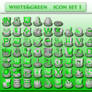 white and green icons set 1