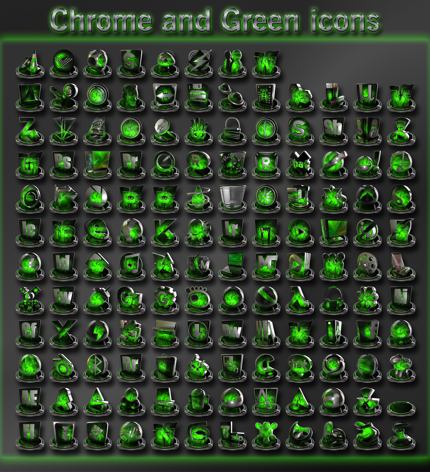 chrome and green icons