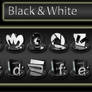 black and white icons set4
