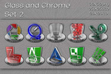 glass and chrome icons   set 2