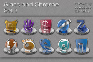 glass and chrome icons   set 3