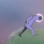 Animation Moon-head Man walking
