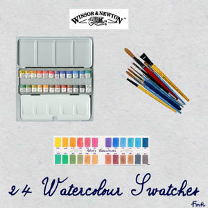 24 watercolour swatches
