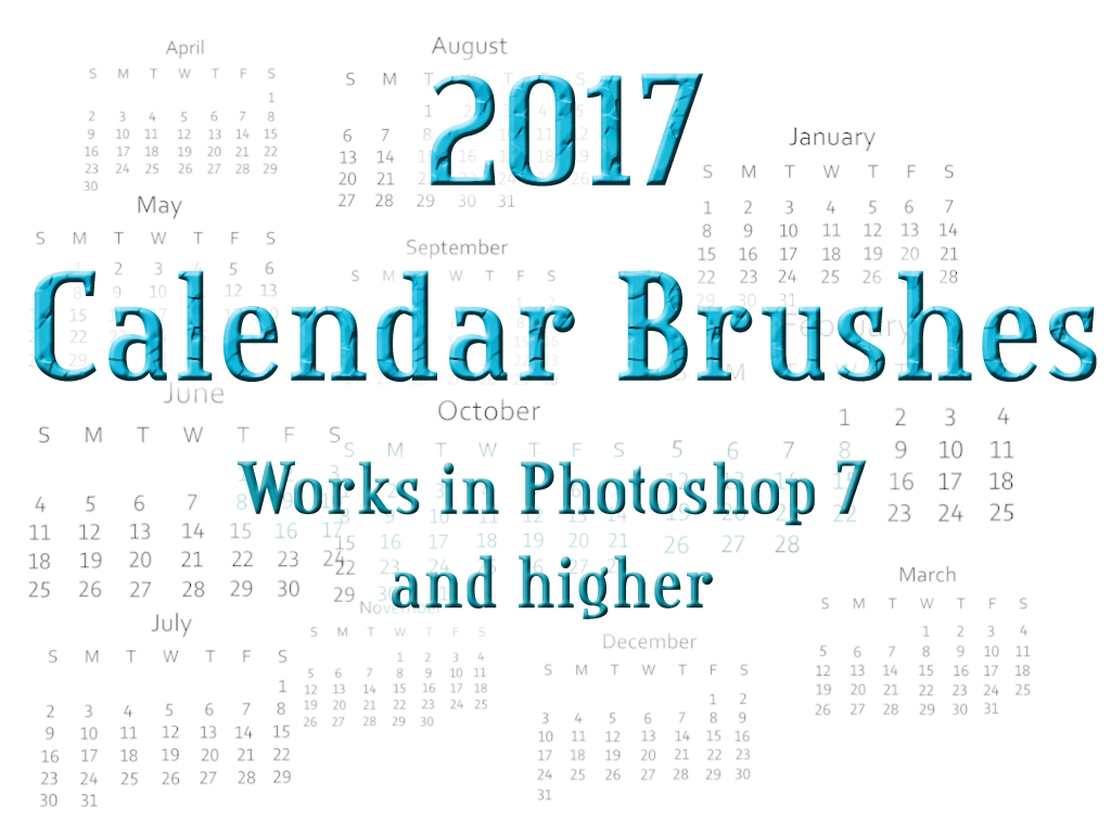 Calendar 2017 Photoshop Brushes