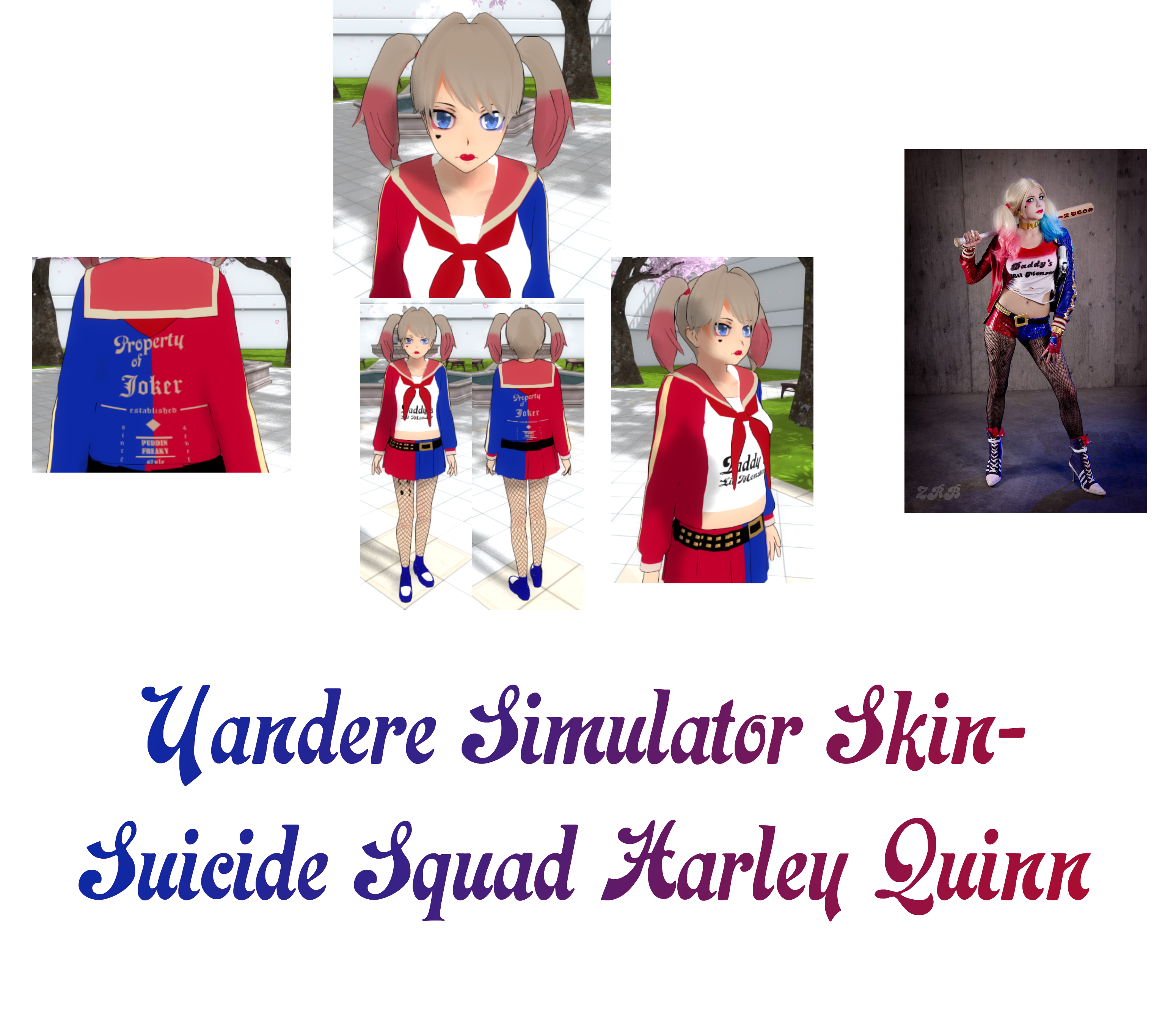 Yandere Simulator- Suicide Squad Harley Quinn Skin