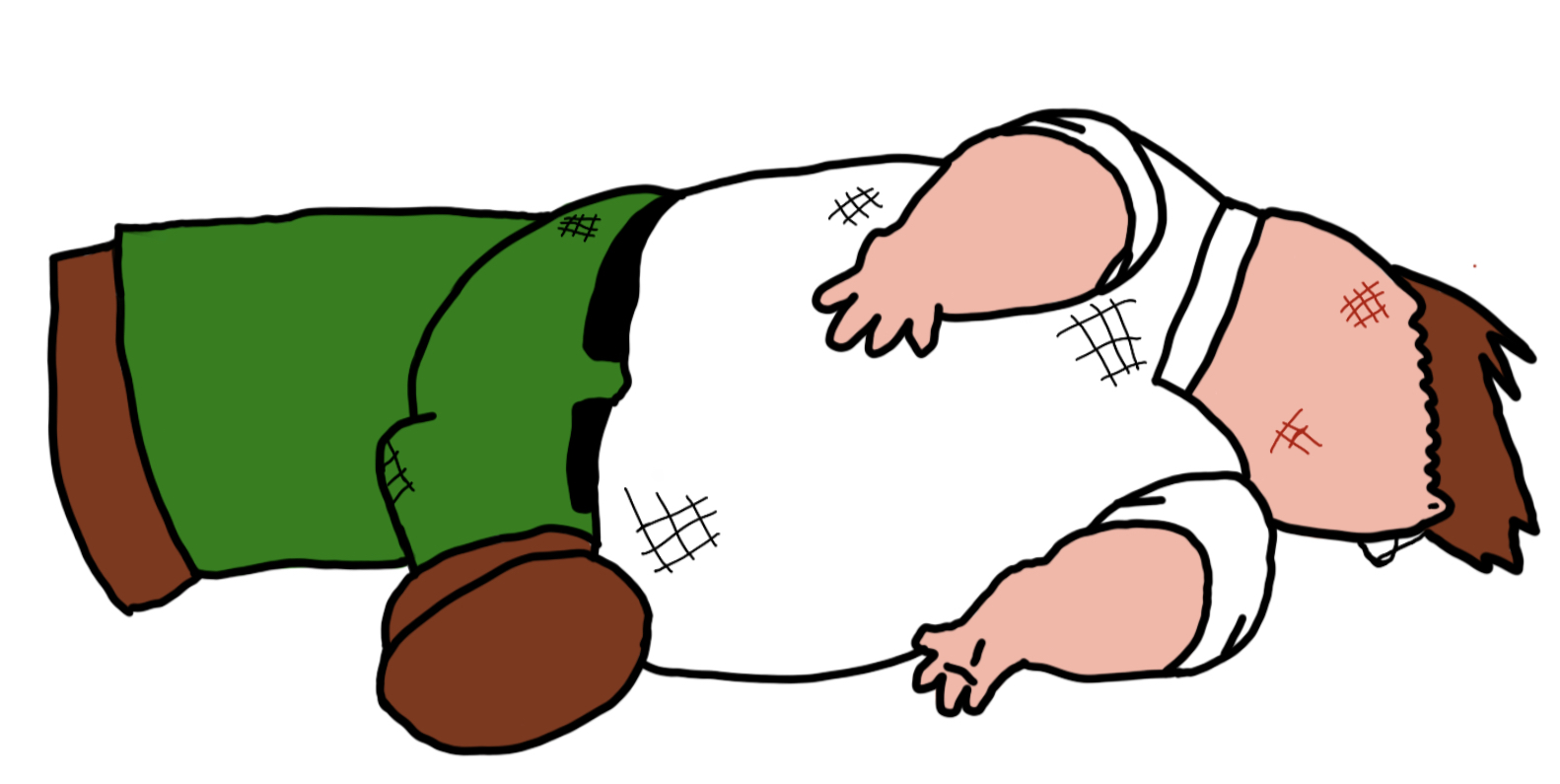 Peter Griffin Dead pose because why not? by Alexover9000 on DeviantArt