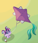 Filly Starlight Glimmer flies a kite (Animated)