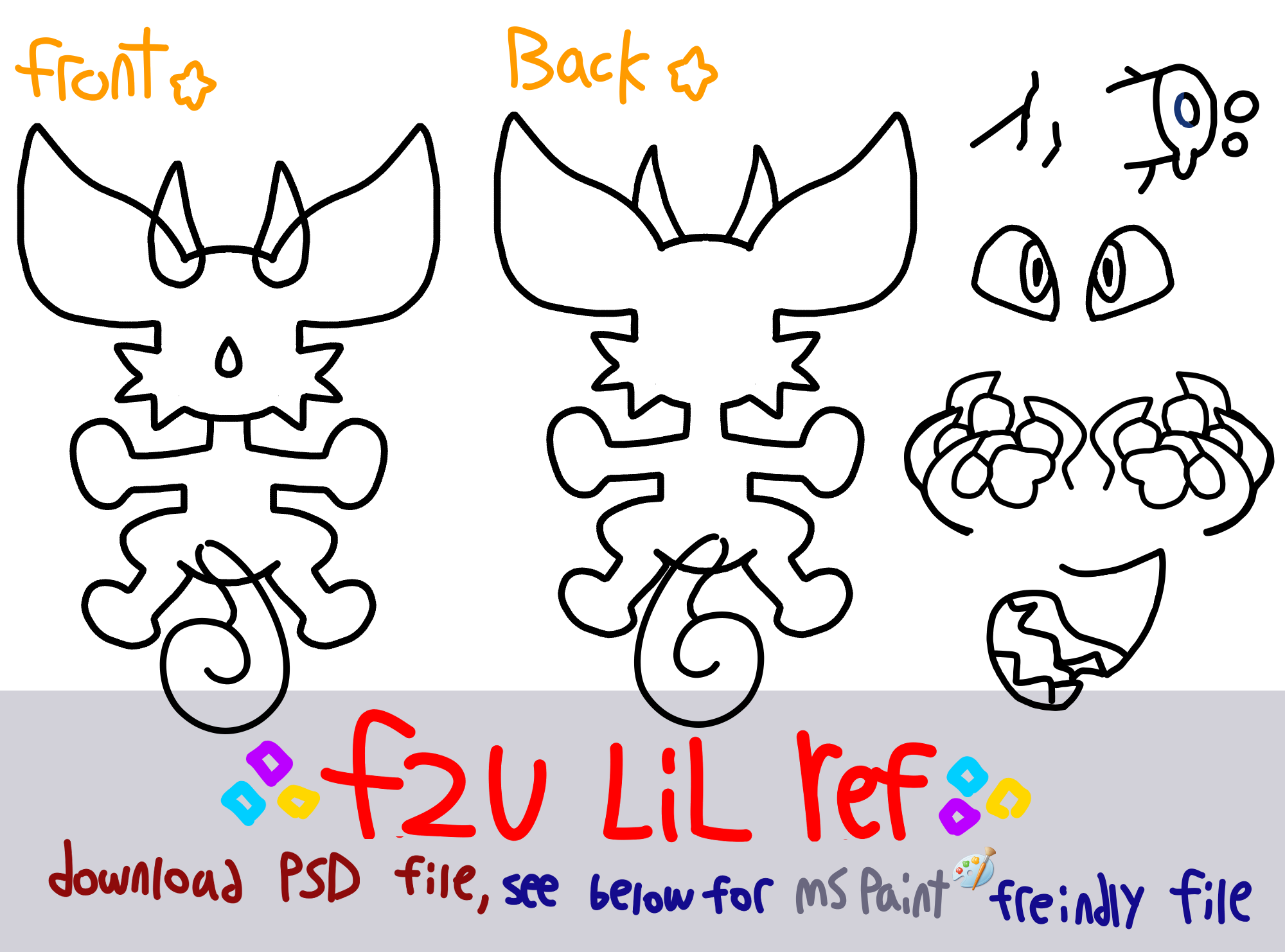 LiL ref chimereon base (MS paint friendly) by HANKERCHElF on DeviantArt