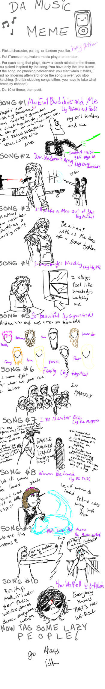 Music Meme Harry Potter By Cupcakeofawesomeness On Deviantart