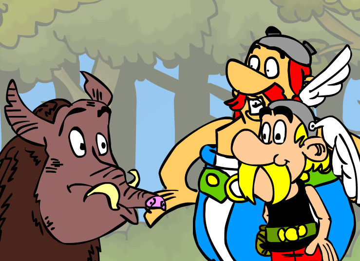 Asterix And Obelix In Boar Hunt By Rogerregorroger On Deviantart