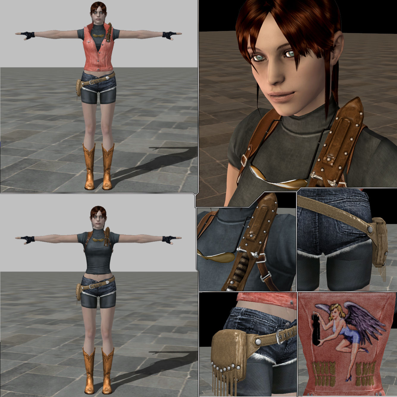 Classic Claire Redfield with Resident Evil 2 Remake Outfit addon