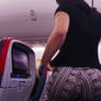 Giantess Goth Airplane Seat
