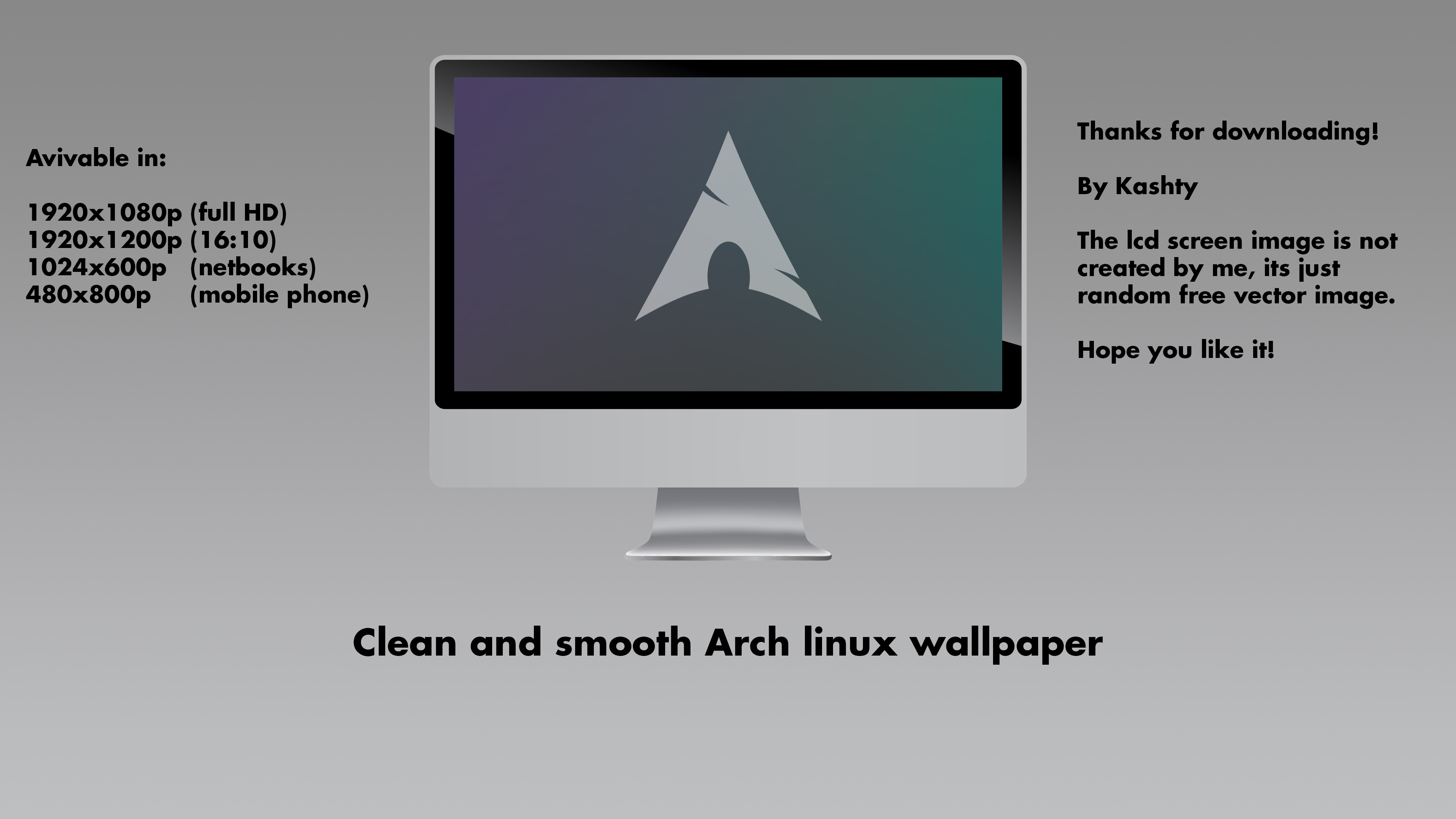 Arch Linux Clean and Smooth Wallpaper by kashty on DeviantArt