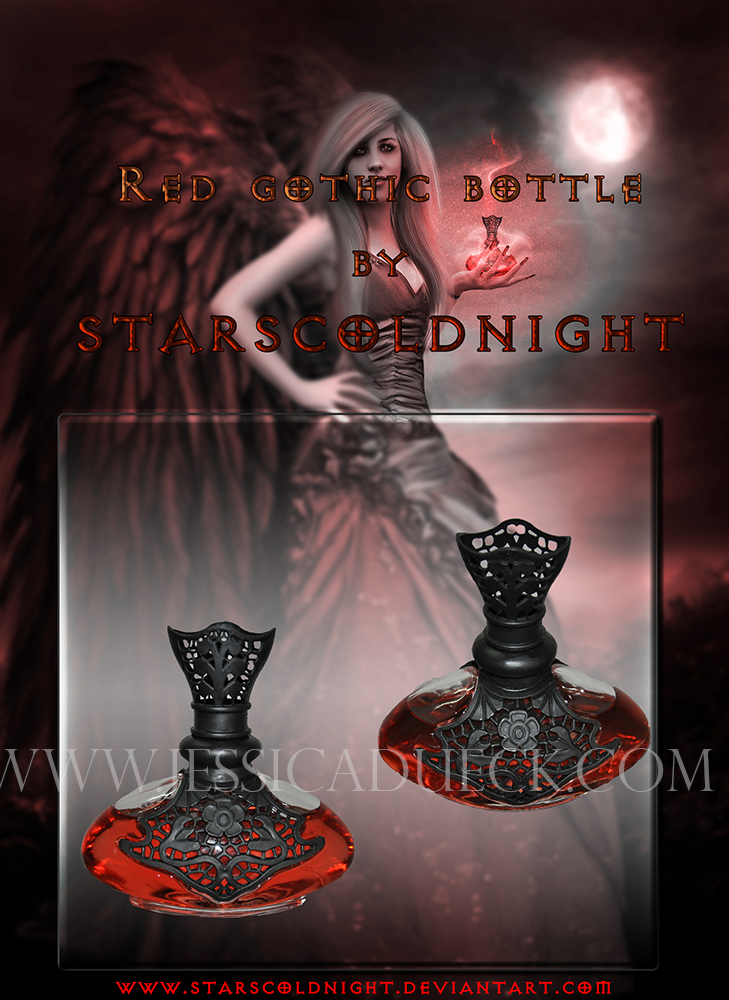 Red Gothic bottle PNG