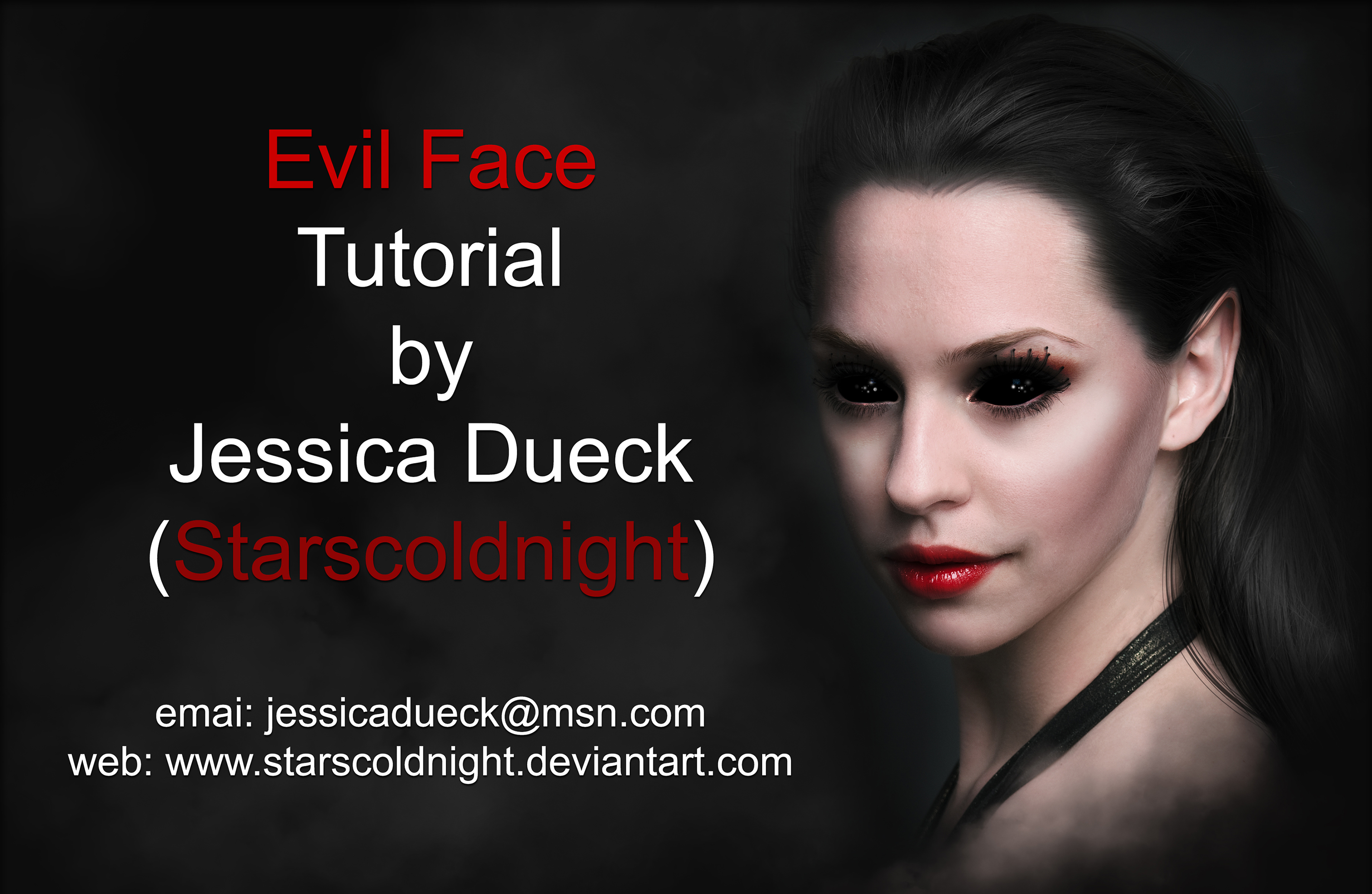 Tutorial Evil face by starscoldnight