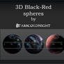 3D black red spheres by starscoldnight