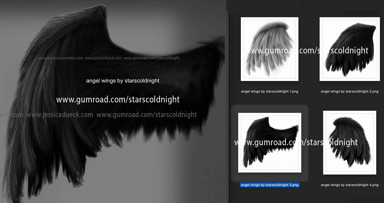 angel wings set by starscoldnight