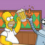 Homer and Bender - Drinking