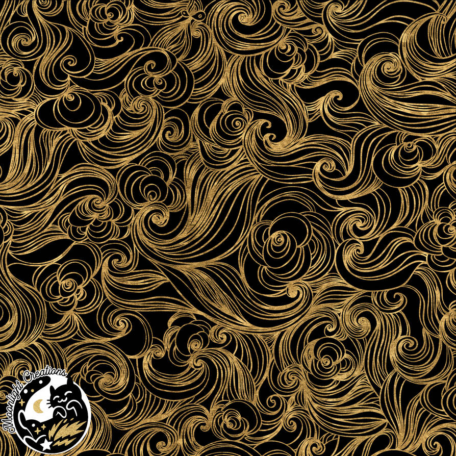 Gold Wavy Pattern by MoonlightCreationsFr on DeviantArt