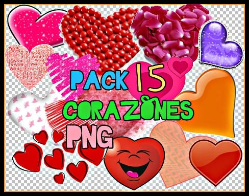 Pack 15 Corazones PNG