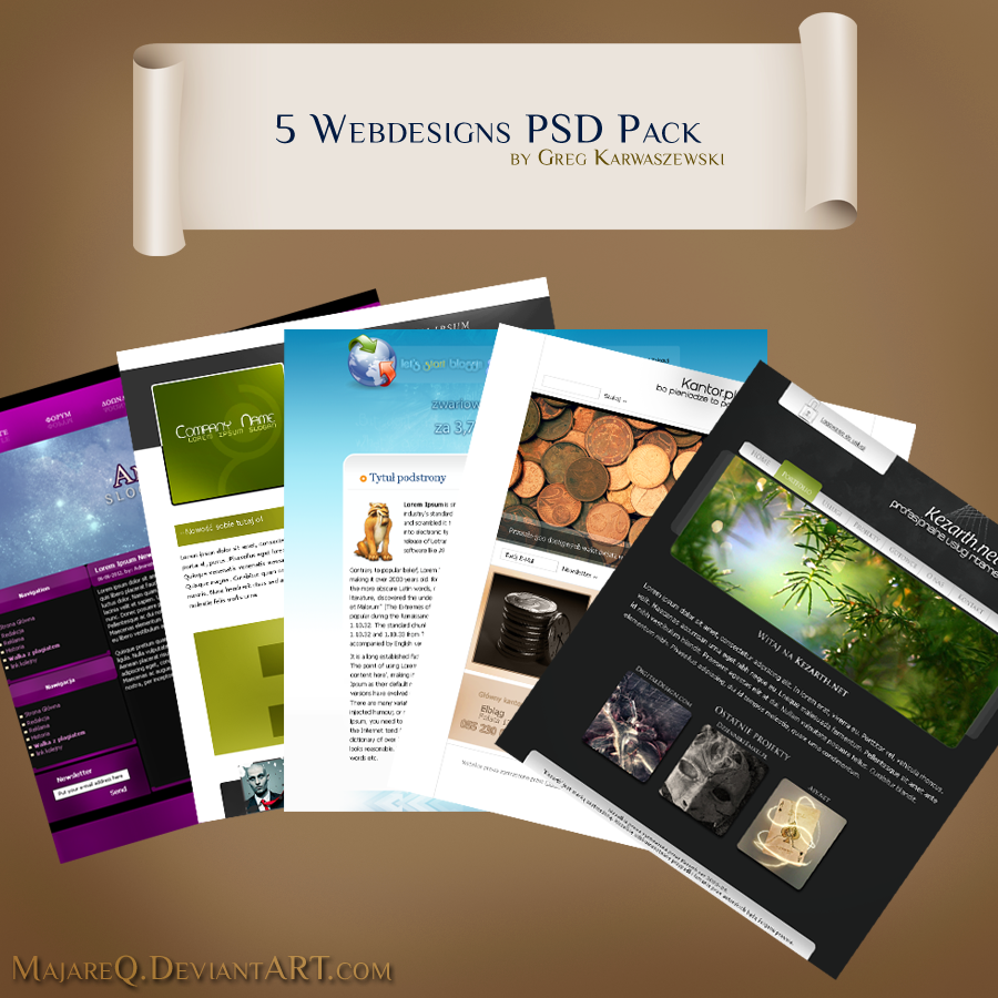 5 Webdesigns PSD Pack