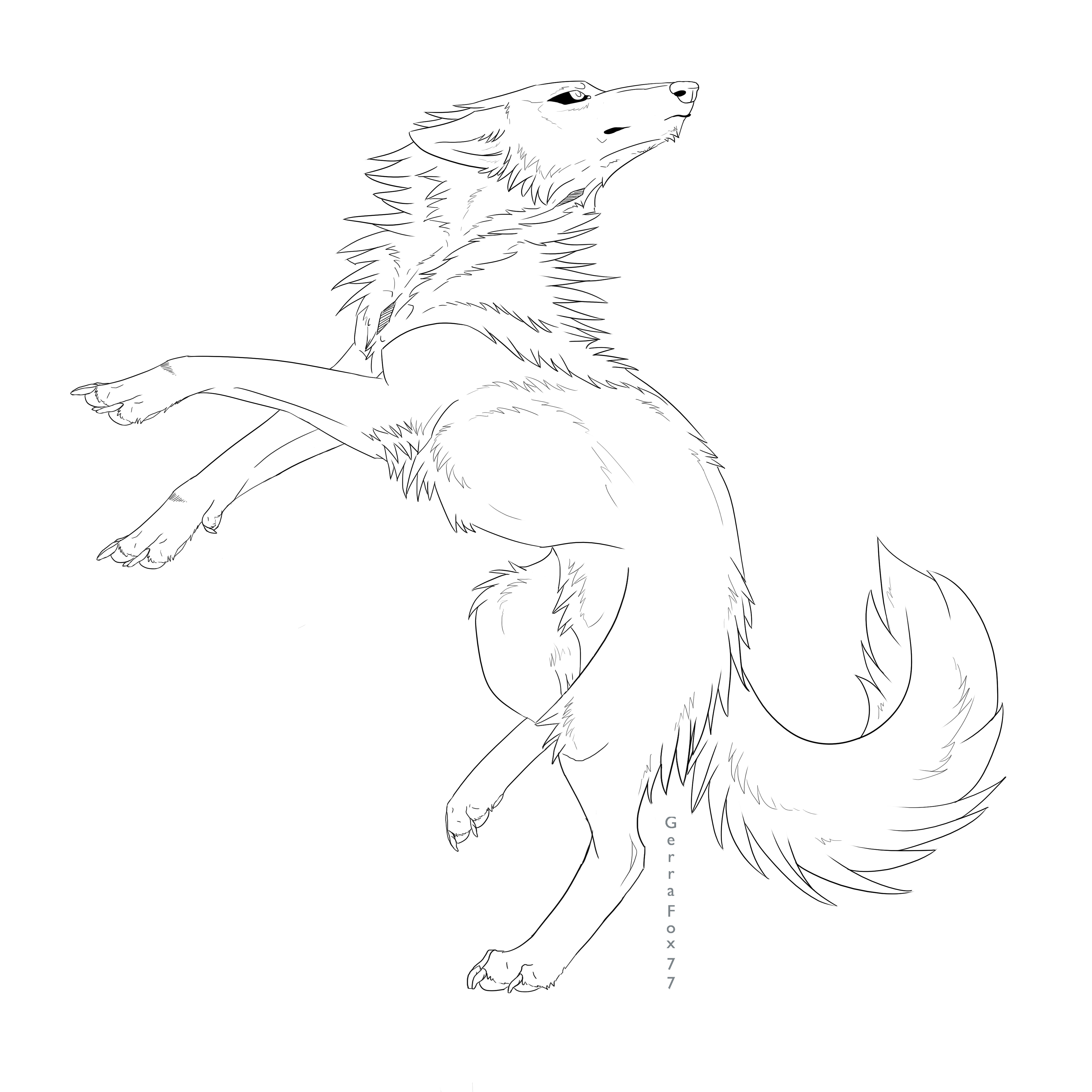 Free Wolf lineart by GerraFox77 on DeviantArt