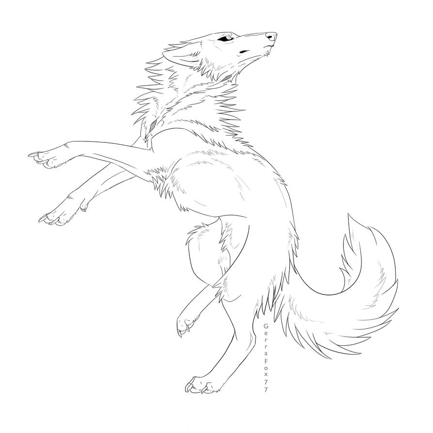Free Wolf lineart by GerraFox77 on DeviantArt
