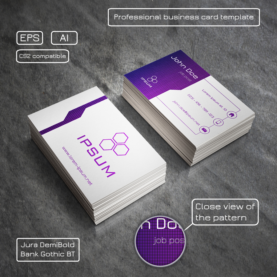 Professional business card purple and light grey by Mischoko on