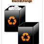 Recycle Bin Black and Orange
