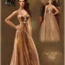 Celebrities Style- Anne Hathaway Gold Dress (TS2)