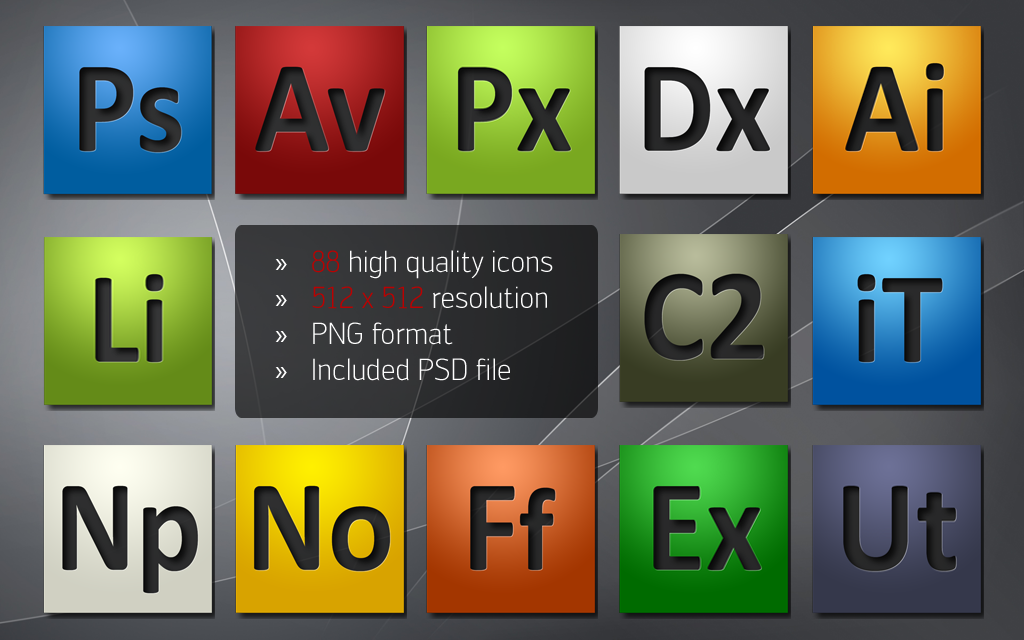 Adobe CS4 Style Dock Icons