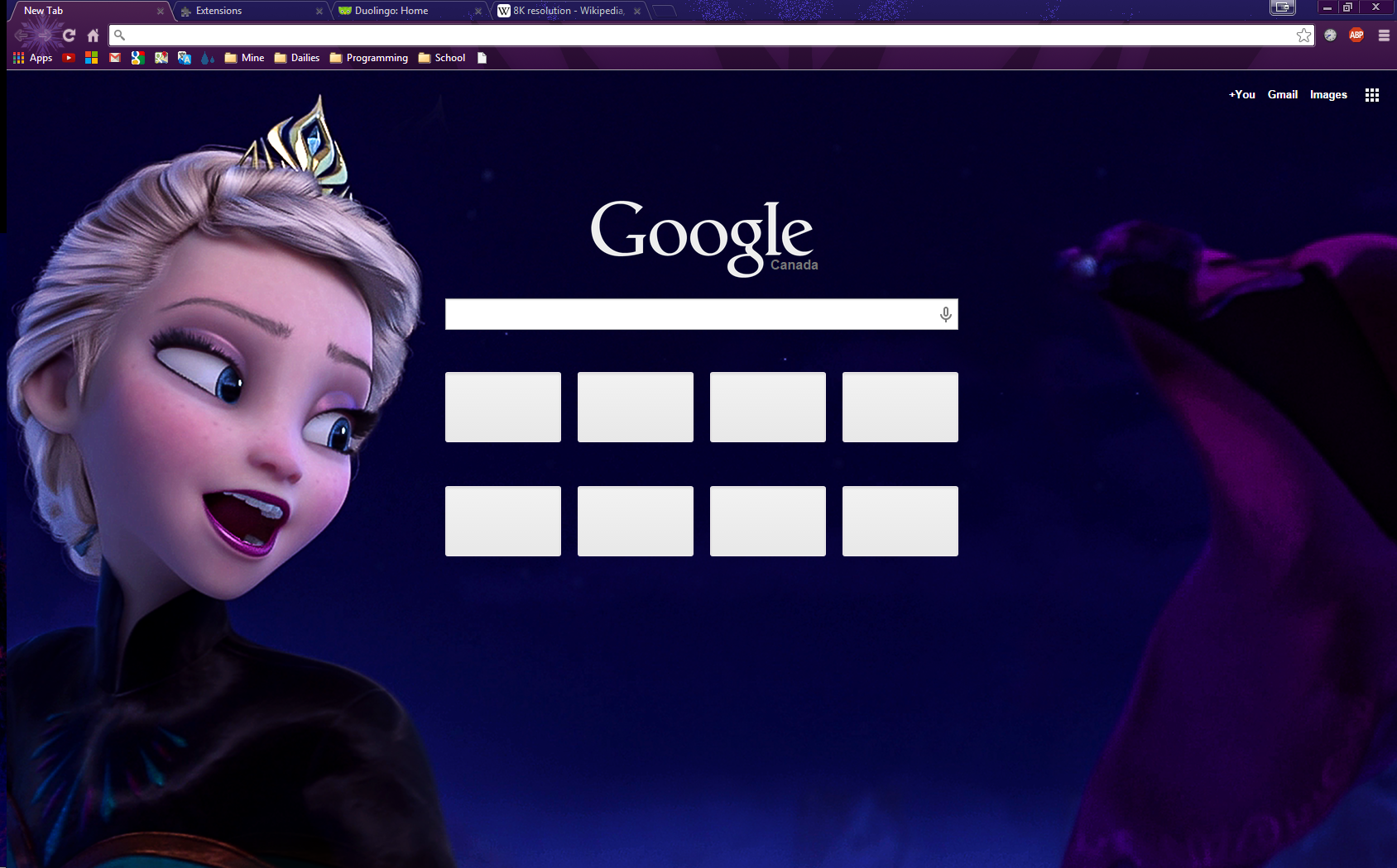 The Cold Never Bothered Me, Anyway - Chrome Theme