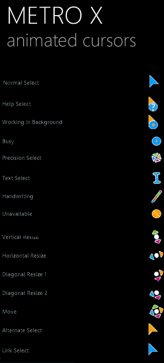 Metro X1  Animated Cursors Set