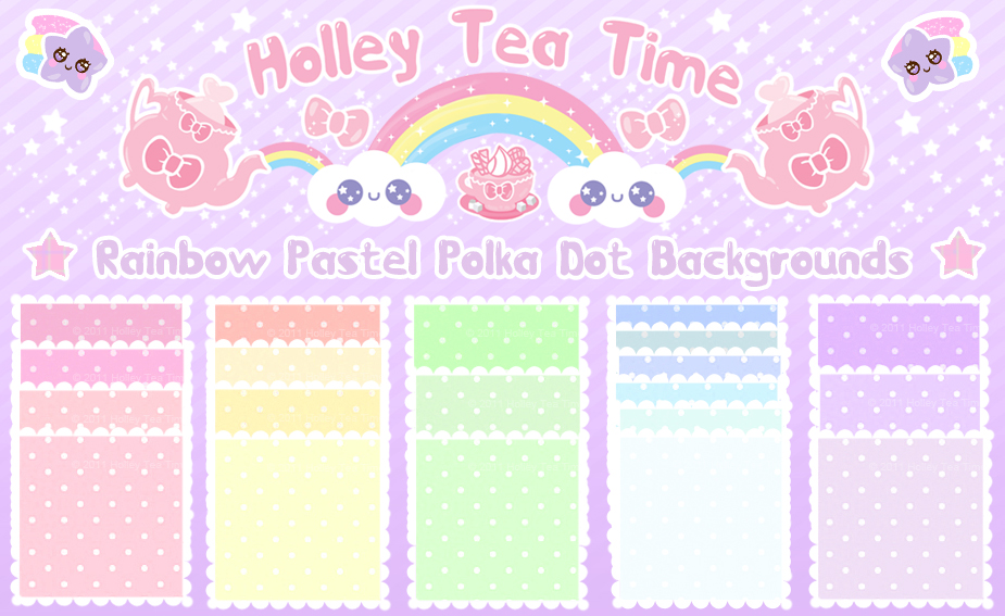 Kawaii Rainbow Polka Dot BG