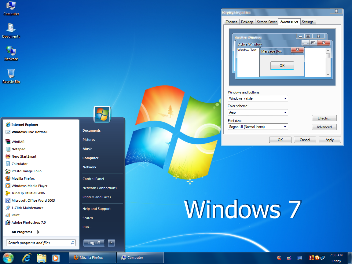 descarga gratuita de modelos de Windows 7 para xp service pack 3