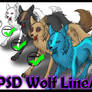 PSD WOLF LINEART