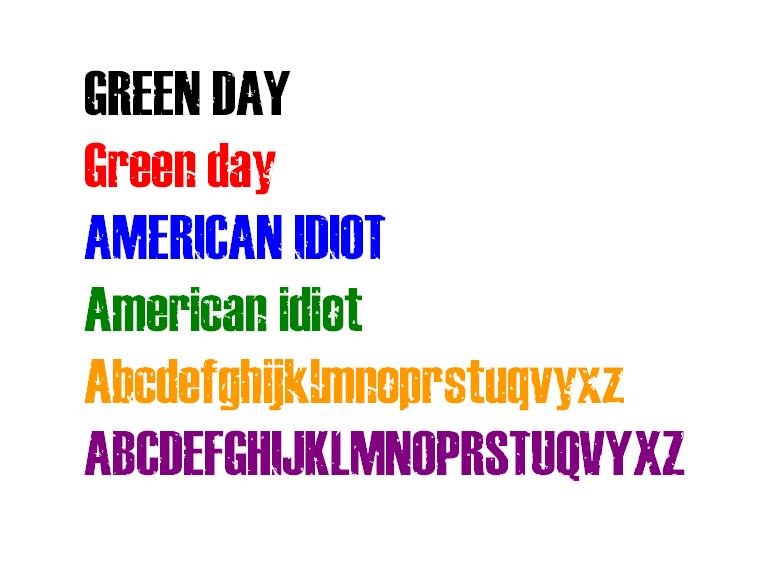 Green Day American Idiot Font By Wazzap9669 On Deviantart