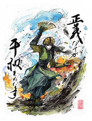 Video process: Kyoshi sumi and watercolor