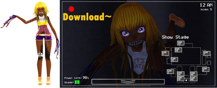 Withered Chica (xSugarBunny Edit) MMD Model DL