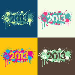 Grunge New Year Background - 2013