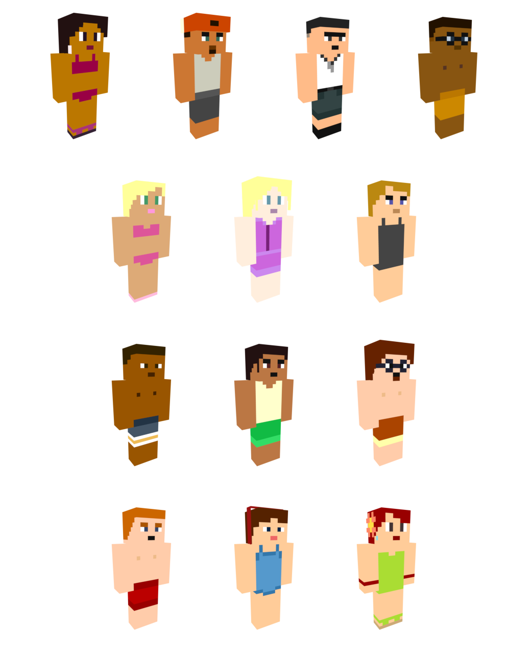 Total Drama Minecraft 2nd Gen Swimwear by cahenry12 on DeviantArt
