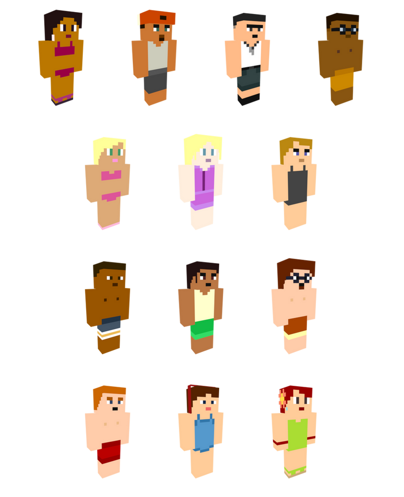 Total Drama Minecraft 2nd Gen Swimwear by cahenry12 on DeviantArt