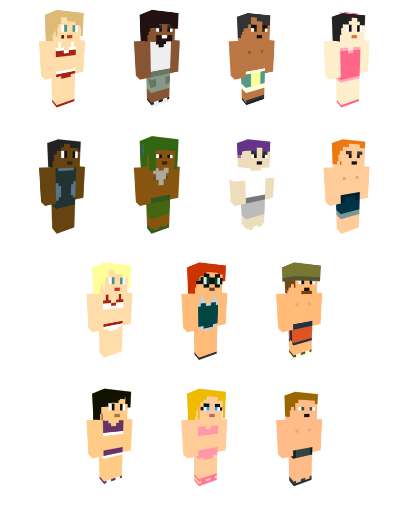 Total Drama Minecraft 3rd Gen Swimwear by cahenry12 on DeviantArt